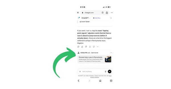legal advertising on ChatGPT - ADSQUIRE Pioneers First Lawyer Advertisement on ChatGPT
